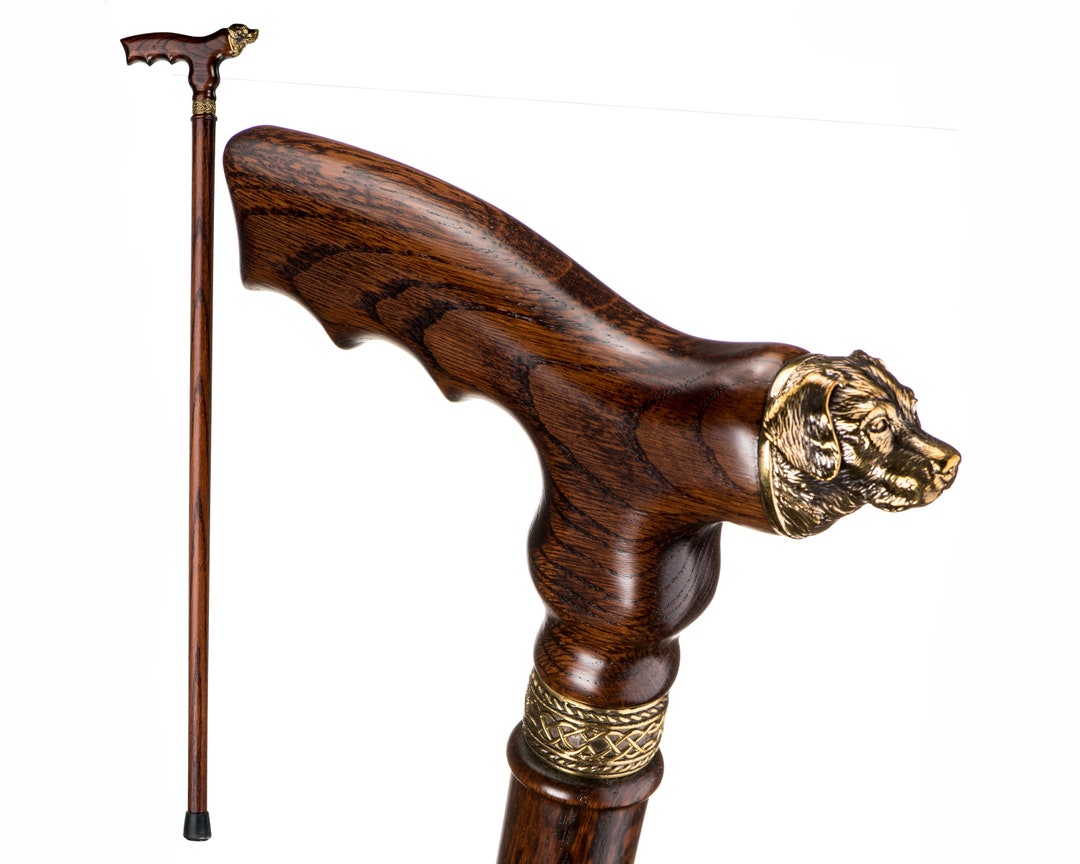 Walking Cane Labrador Walking Stick Wooden Walking Cane Stick Etsy