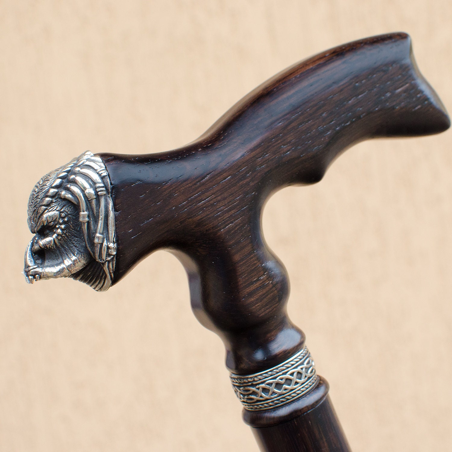 Unique Wooden Walking Cane for Men Custom Predator Designer Etsy