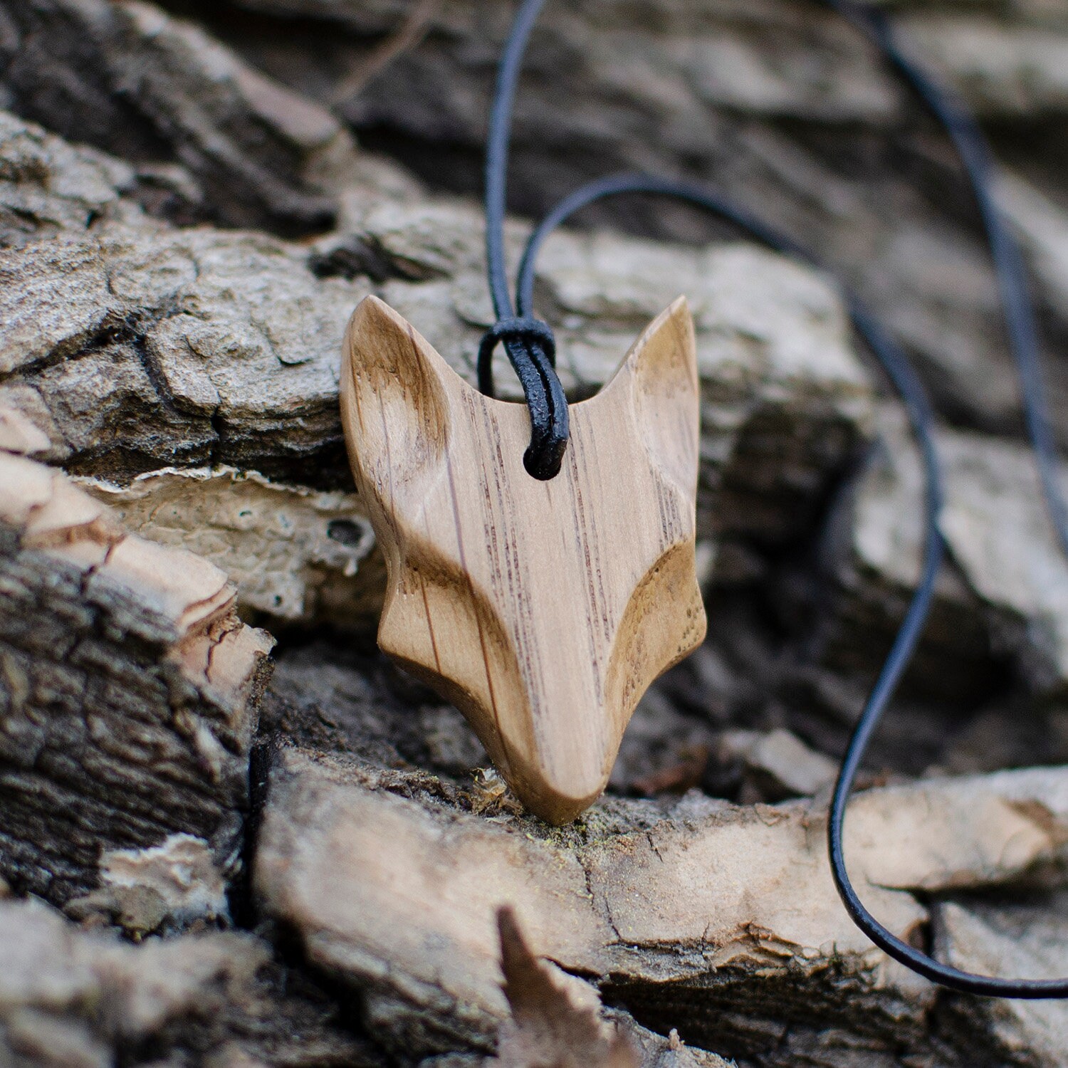 Wooden Fox Pendant Necklace for Women & Men Fox Amulet Charm Etsy UK