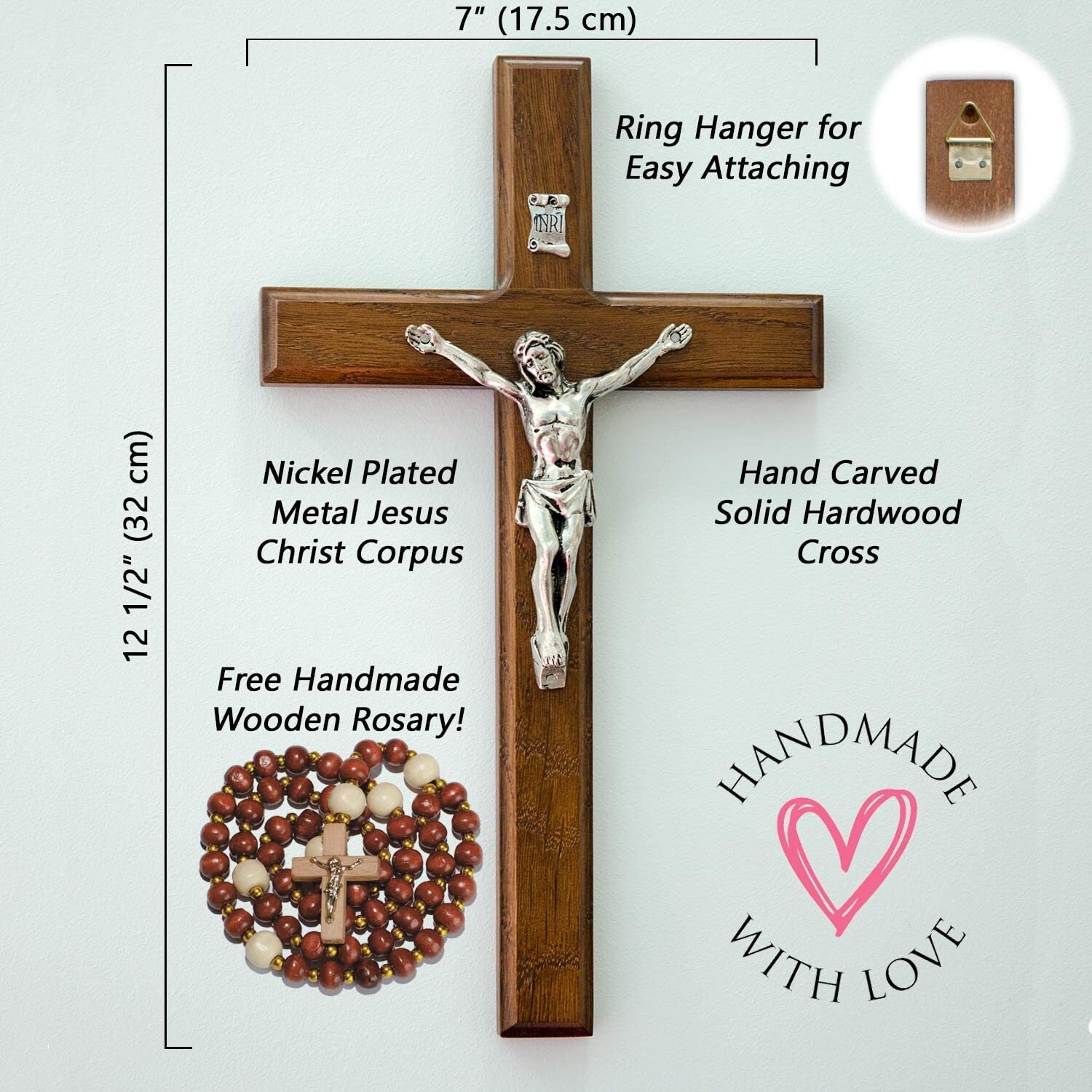 Handmade Wall Crucifix Catholic Wood Wall Cross for Home Etsy