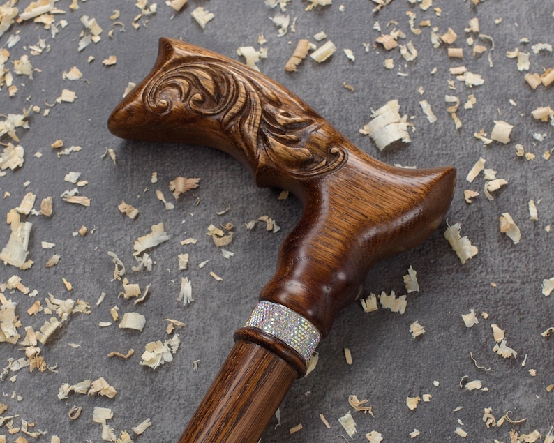 Unique Custom Walking Cane for Women Fancy Carved Wood Canes Etsy