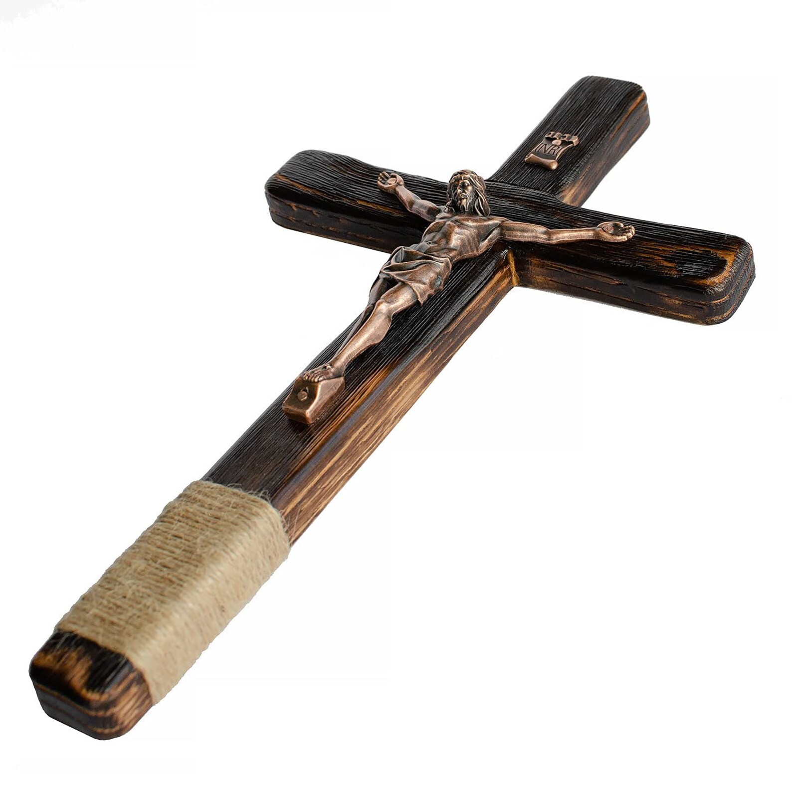 Rustic Crucifix Wall Cross Handmade Wooden Catholic Crucifix Etsy