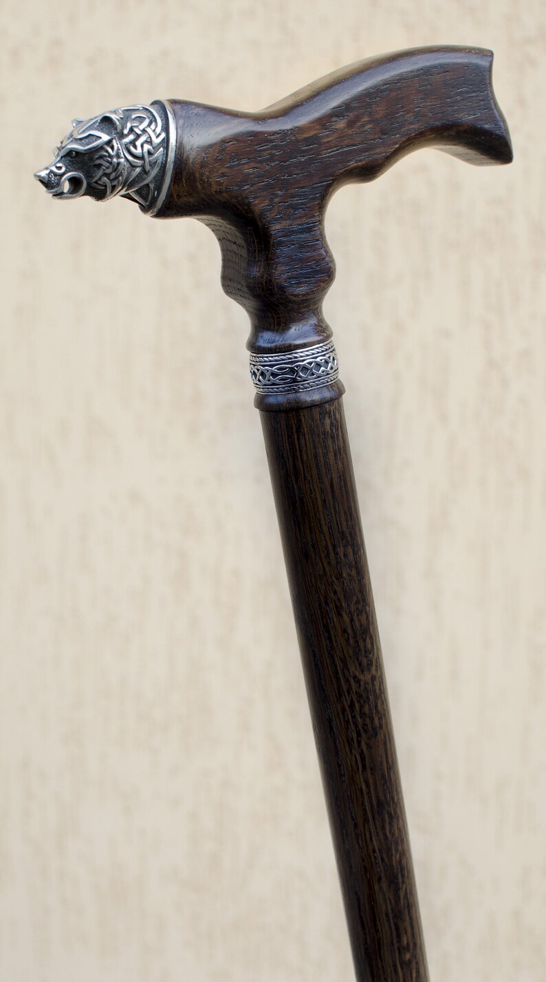 Walking Cane for Men Celtic Bear Custom Walking Cane Designer Etsy