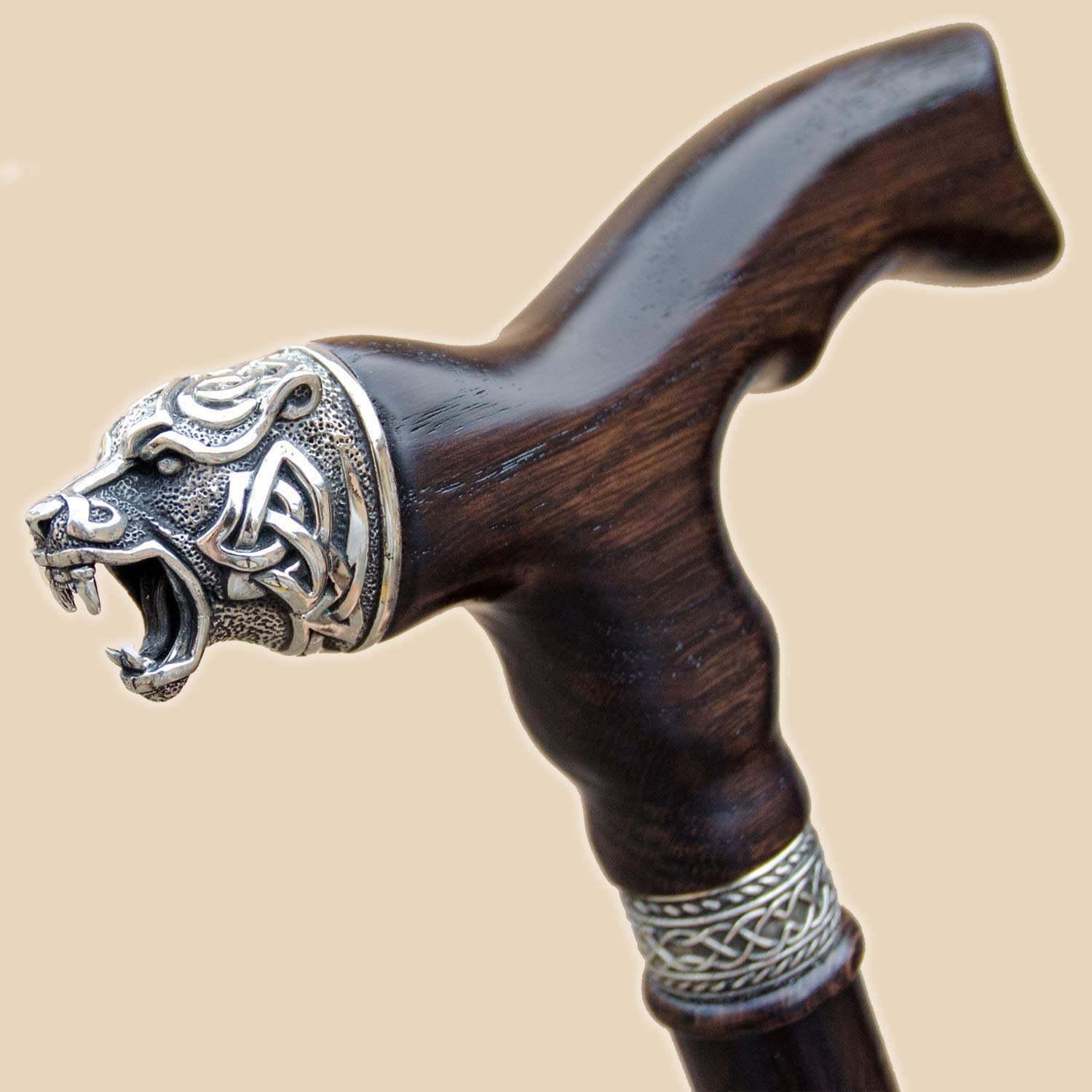 Custom Walking Cane for Men CELTIC BEAR Wooden Walking Canes Etsy