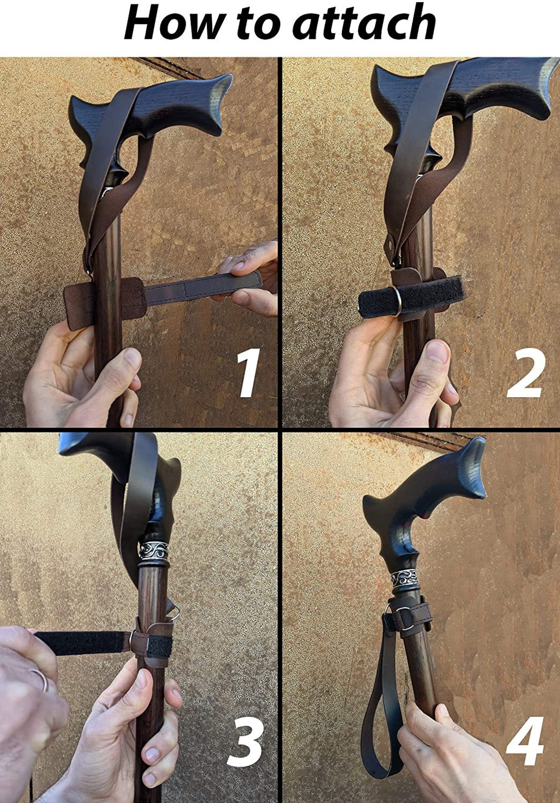 Leather Cane Strap Stylish Wrist Strap for Walking Stick Etsy