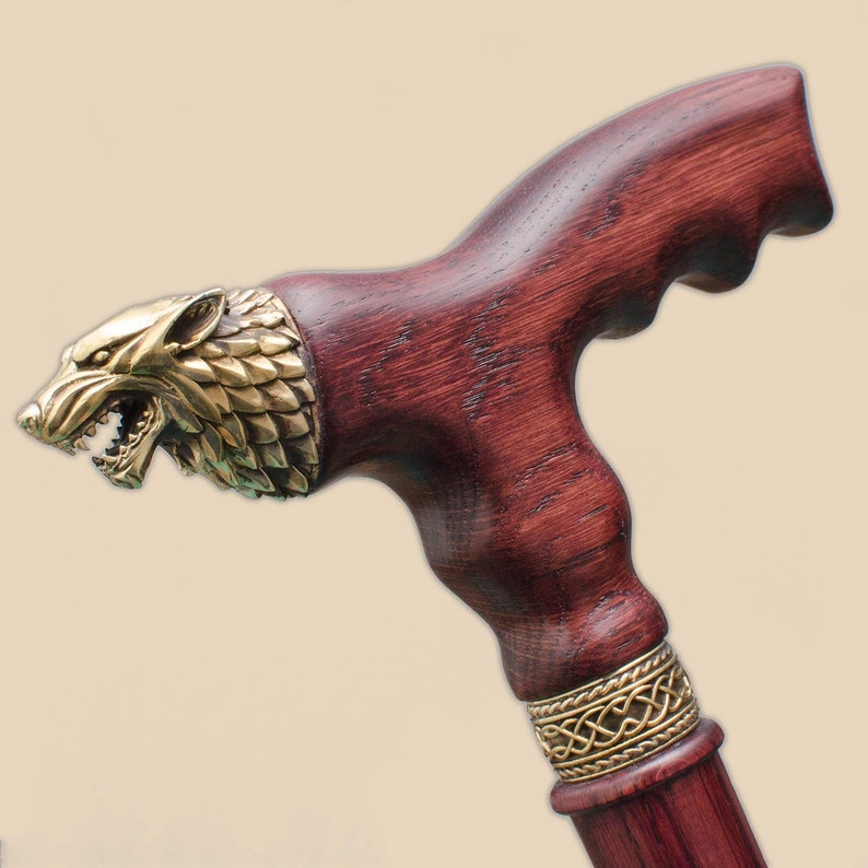 Cool Wooden Walking Cane for Men Women Direwolf Fancy Etsy