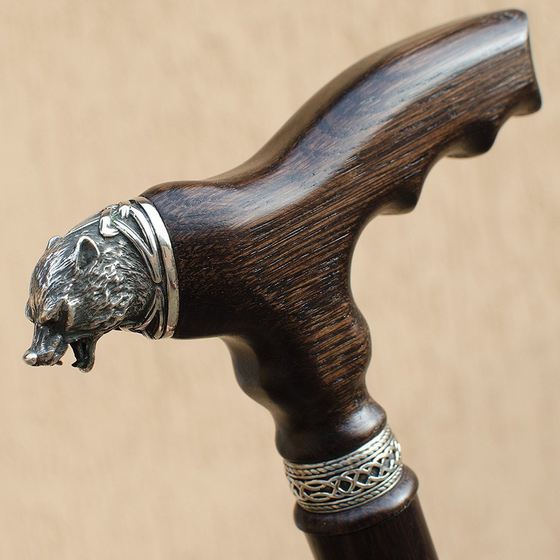 Custom WOLF Walking Cane for Men CELTIC FENRIR Wooden Canes Etsy