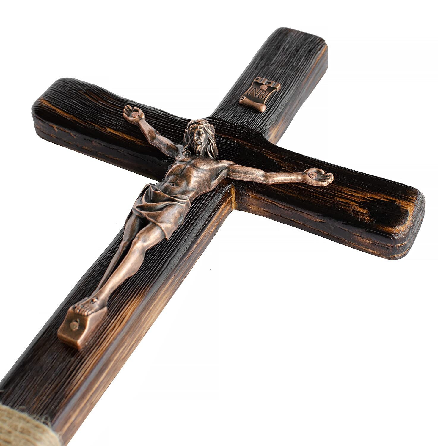 Rustic Crucifix Wall Cross Handmade Wooden Catholic Crucifix Etsy