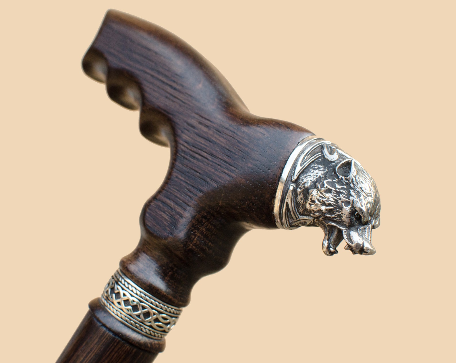 Custom WOLF Walking Cane for Men CELTIC FENRIR Wooden Canes Etsy