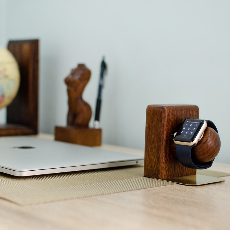 Stylish Wooden Apple Watch Charging Stand Dock Iwatch - Etsy