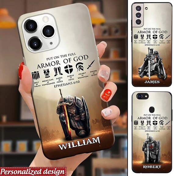Personalized Put on the Full Armor of God Phone Case Birthday Etsy