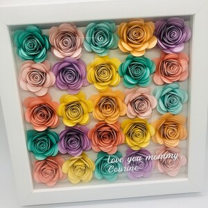 Mother’s day gift - Flower Wall Art - Quilled Flowers Paper Artwork - Unique customized gift - Wall Decor  - Handmade gift