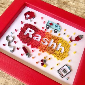 Customized Quilled Paper Artwork - Unique customized gift - Wall Art - Wall Decor - Quilling Art - Nurse Theme