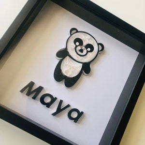 Quilled Paper Panda - Quilling Artwork - Customized Gift