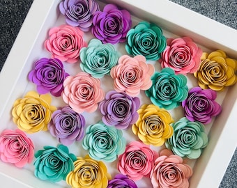 Mother’s day gift - Flower Wall Art - Quilled Flowers Paper Artwork - Unique customized gift - Wall Decor  - Handmade gift
