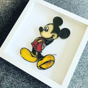Mouse Paper Quilling Art - Wall Hanging - Nursery - Home Decor - Handmade Gift - Frame - For Her - Baby - Cartoon Characters- Birthday