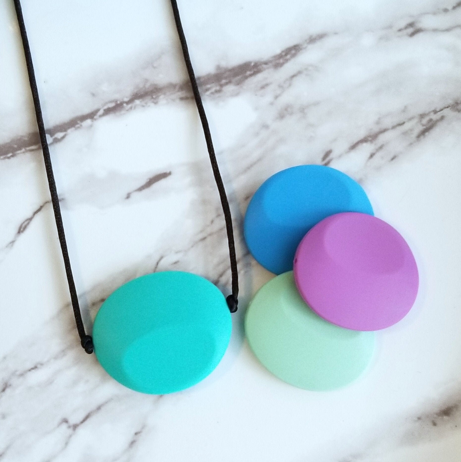 Thin Disc Chew Necklace Adult Chew Necklace Fidget Necklace Etsy