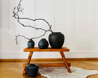 Original vintage wooden stool/bench, made in Germany in the 1980s