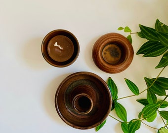 Set of 3 ceramic candlesticks, Germany 80s