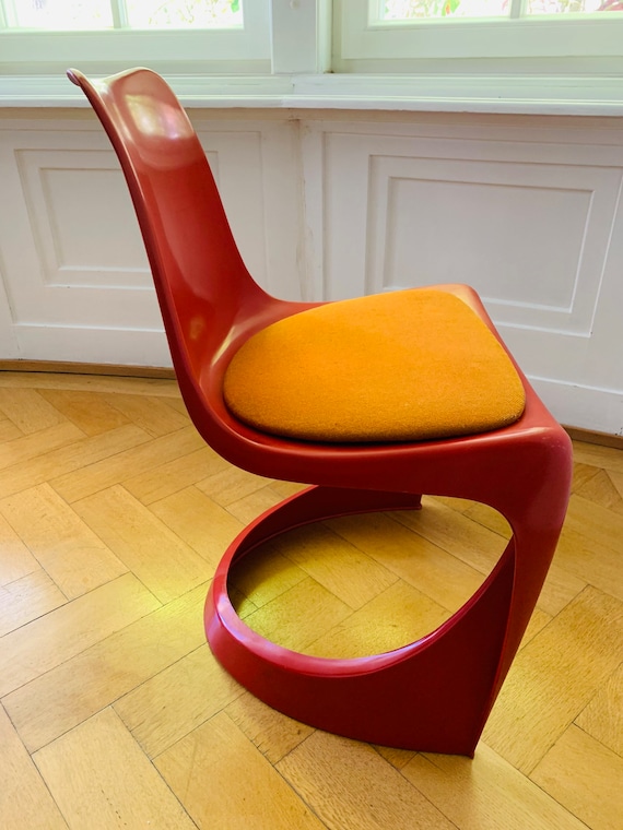 Red Plastic Cantilever Chair by STEEN ØSTERGAARD for CADO, Denmark