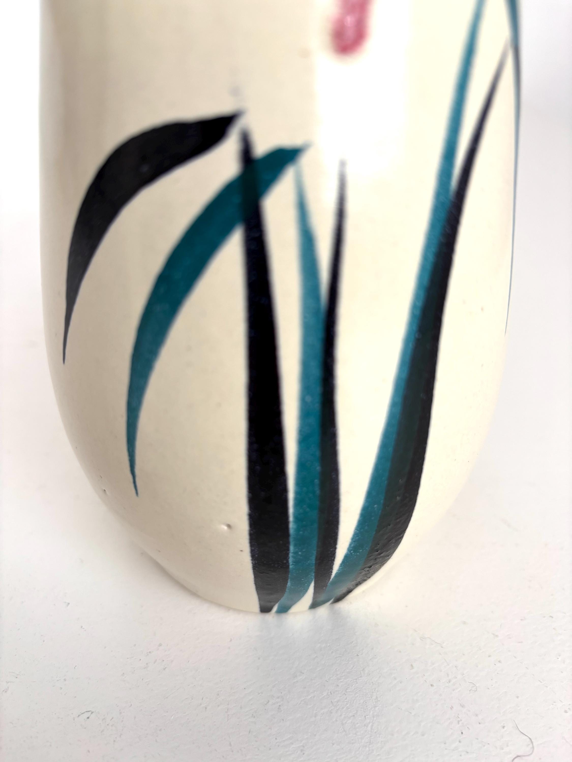 Vintage Scheurich Vase 529-18 Europ Line | Hand-painted Grasses