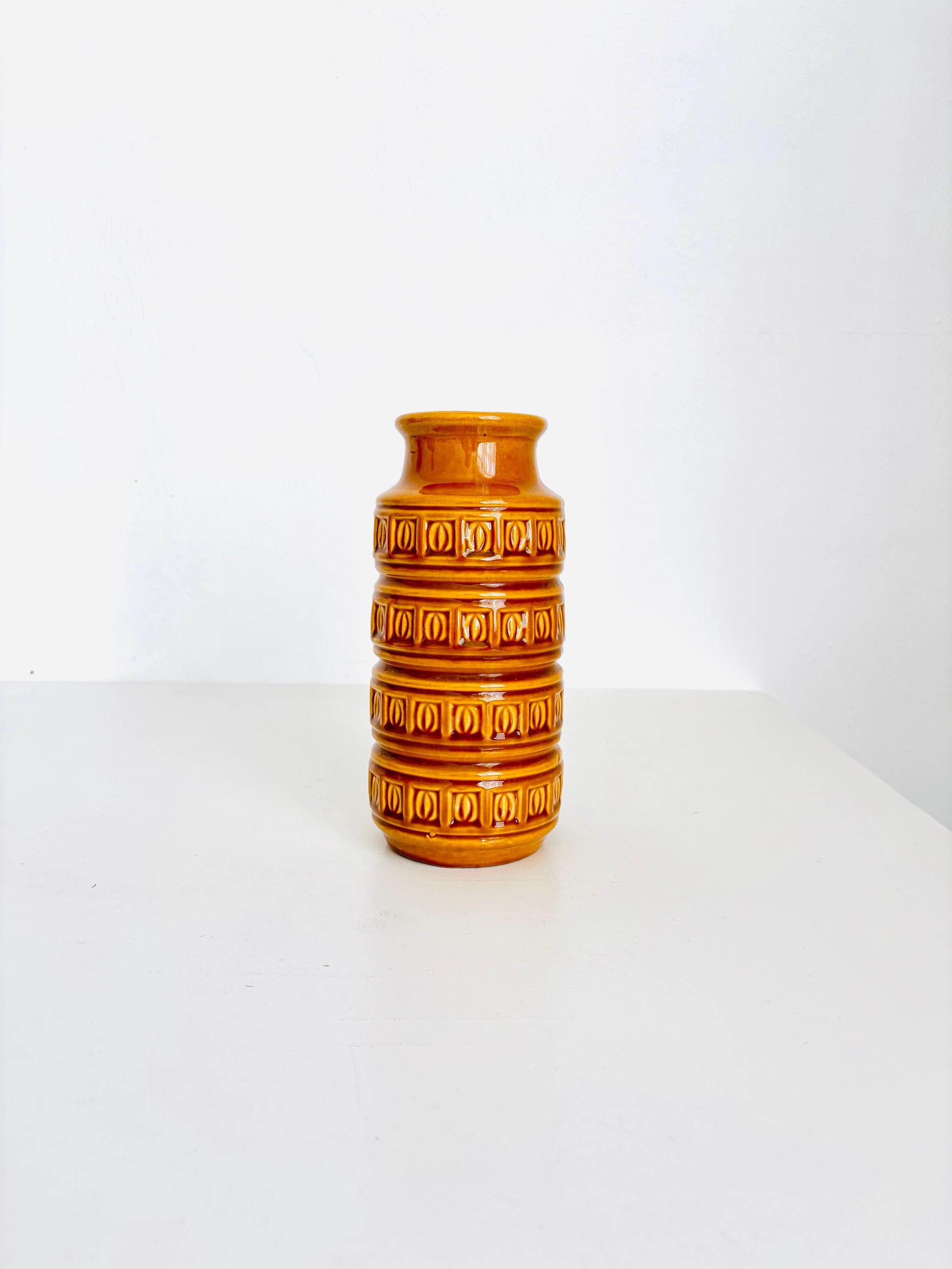 Beautiful Mustard-colored Ceramic Vase by Scheurich 
