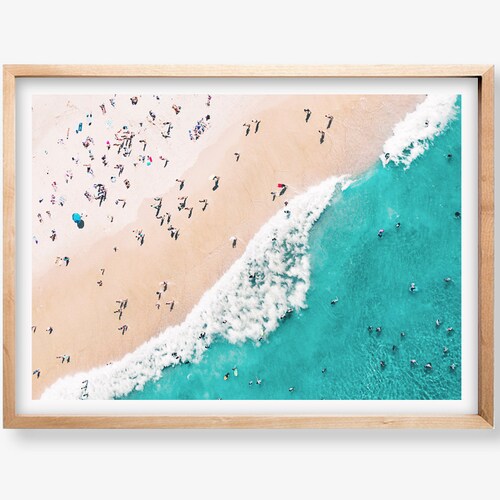 Aerial Beach Print Beach Aerial View Seaside Photo People Etsy
