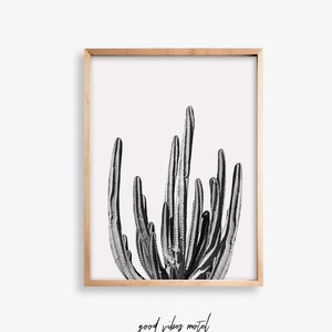 Kaktus Druck, druckbare Kunst, Kaktus Wandkunst, schwarz und weiß Druck, Wüste Kaktus, Boho Dekor, Drucke, Wandkunst, Digitaldrucke, Poster