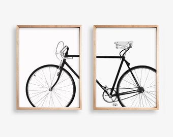 Bicycle Wall Art, Black and White Print, Set of 2 Print, Scandinavian Print,Printable Art, Bicycle Print, Bike Print, Minimalist, Art Prints