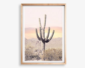 Desert Print,Cactus Wall Art,Printable South Western Decor,Pink Wall Art,Cactus Print Download,Desert Poster,Large Wall Art,Boho Decor