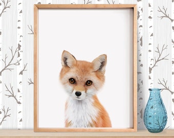 Fox Print, Nursery Wall Art, Baby Fox Print, Nursery Wall Decor, Woodland Animals, Printable Art, Animal Art, Forest Animal, Nursery Print