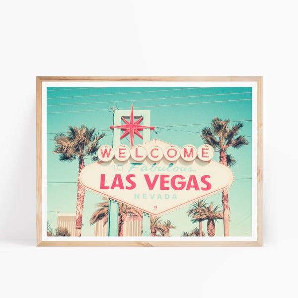 Las Vegas Sign Print - Welcome to Las Vegas - Retro Sign - Travel Photography