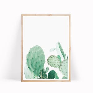 Mint Cactus Print, Desert Wall Art Print, Cactus Photo, Prickly Pear Print, Boho Decor
