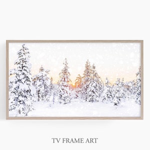 Samsung Frame TV Art File Digital Art for Samsung Frame TV Christmas, Winter Wonderland Art Digital Download