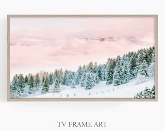 Samsung Frame TV Art, Winter Art For TV, Snowy Landscape, Samsung Art Christmas, Digital Download, Frame TV Art