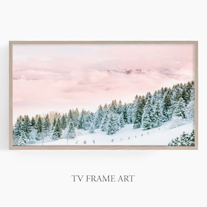 Samsung Frame TV Art, Winter Art For TV, Snowy Landscape, Samsung Art Christmas, Digital Download, Frame TV Art