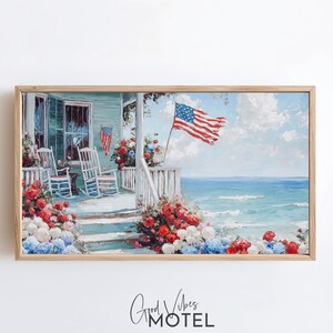 Frame Tv Art 4th of July, Summer Art for Frame TV, , Coastal TV Art Download , Samsung Frame Tv Patriotic Art, American Flag