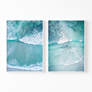 Surf Print Set of 2, Coastal Wall Art, Surf Printable, Ocean Wave Art Print, Beach Prints, California Poster