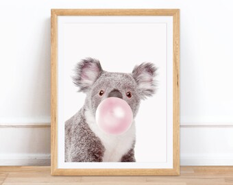 Koala Nursery Print, Koala Digital Print, Safari Nursery Decor, Baby Animal Wall Art, Nursery Art, Baby Koala Print, Baby Girl Nursery