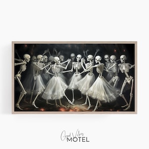 Samsung Frame Tv Art, Halloween frame Tv Art, Skeletons Dancing, The Frame Tv Art, Spooky Art for Frame Tv, digital download