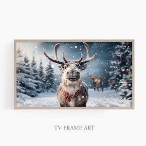 Samsung Frame TV Art Christmas Reindeer, Instant Download, Frame Tv Art, Winter, Christmas, Santa, Samsung Art