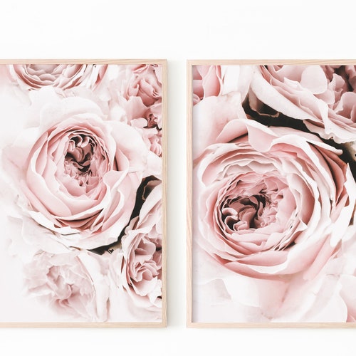 Peony Print Blush Pink Wall Art Flower Poster Pastel Decor Etsy