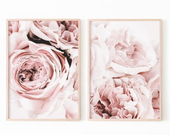 Floral Print Office Living Room Flower Photograph Farmhouse Art Romantic Wall Art for Bedroom Peony Flower Print Painterly Peonies