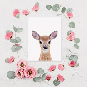 Baby Deer Print, Printable Art, Woodland Nursery Decor, Baby Animals ...