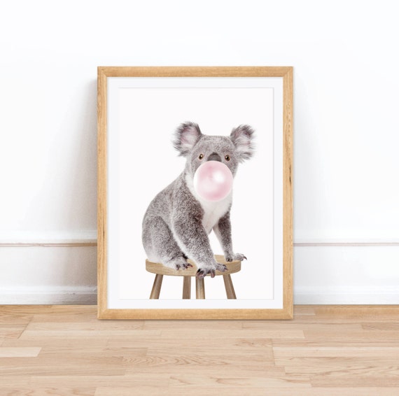 Koala Art Print, Nursery Decor, Koala Printable, Safari Animal Wall Art, Nursery Print, Baby Animal Portrait, Nursery Wall Printable