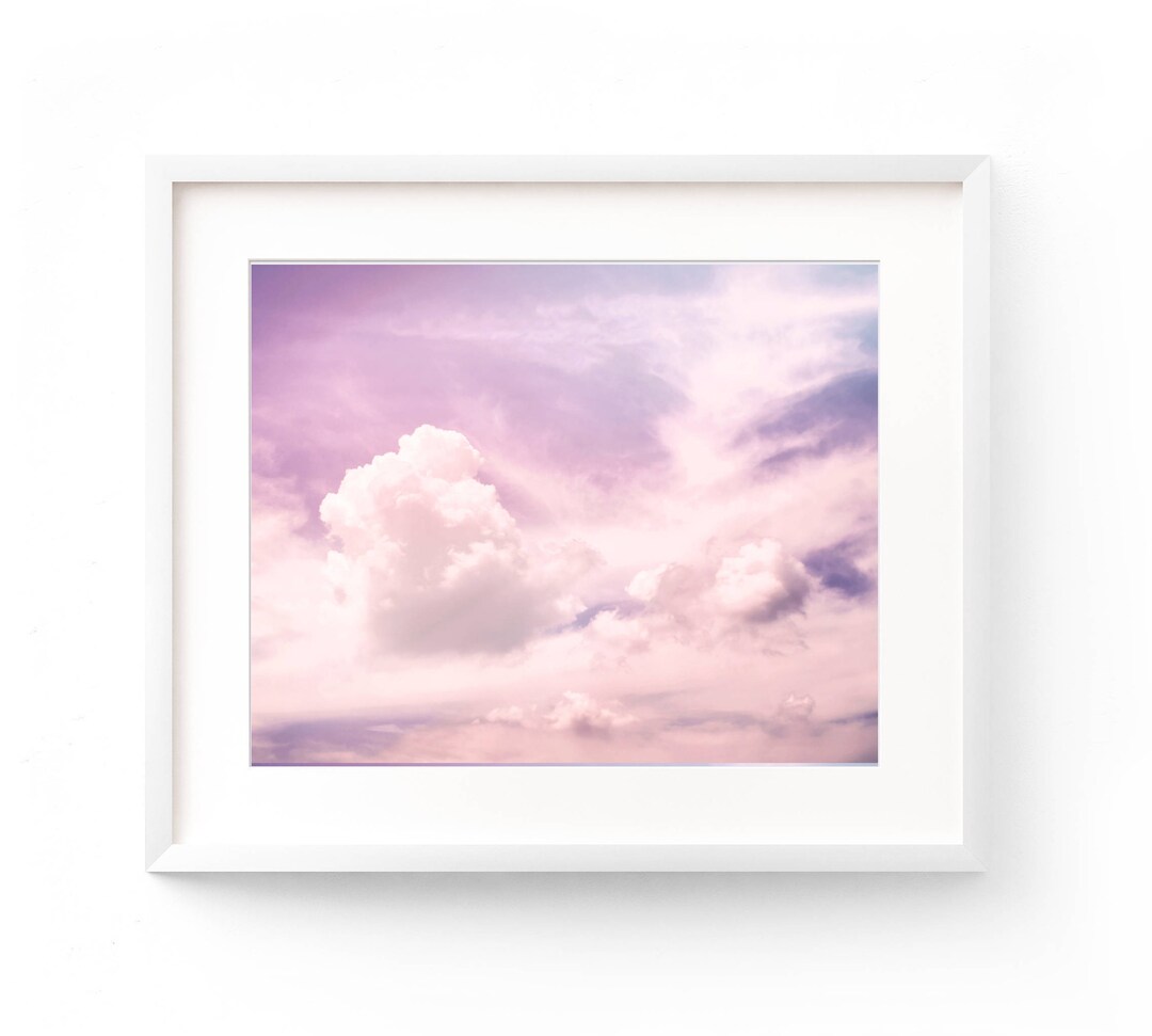 Clouds Art Print, Pink Sky Art, Clouds Wall Art, Home Decor, Modern ...