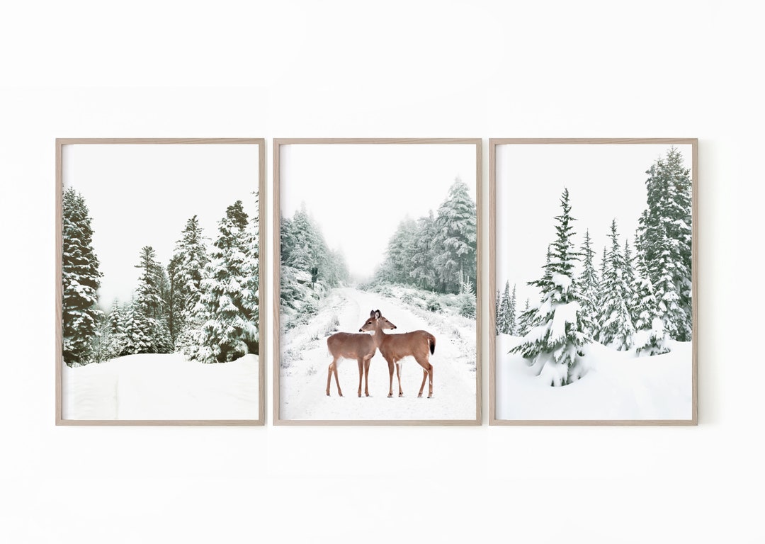Winter Print Set of 3, Christmas Set of Prints, Winter Wonderland ...