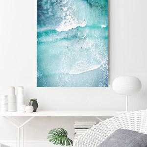 Ocean Art Print, Ocean Poster, Surf Art Print, Beach Surf Printable, Aerial Print, Ocean Wave Art, Modern Beach Print, Digital Printable image 6