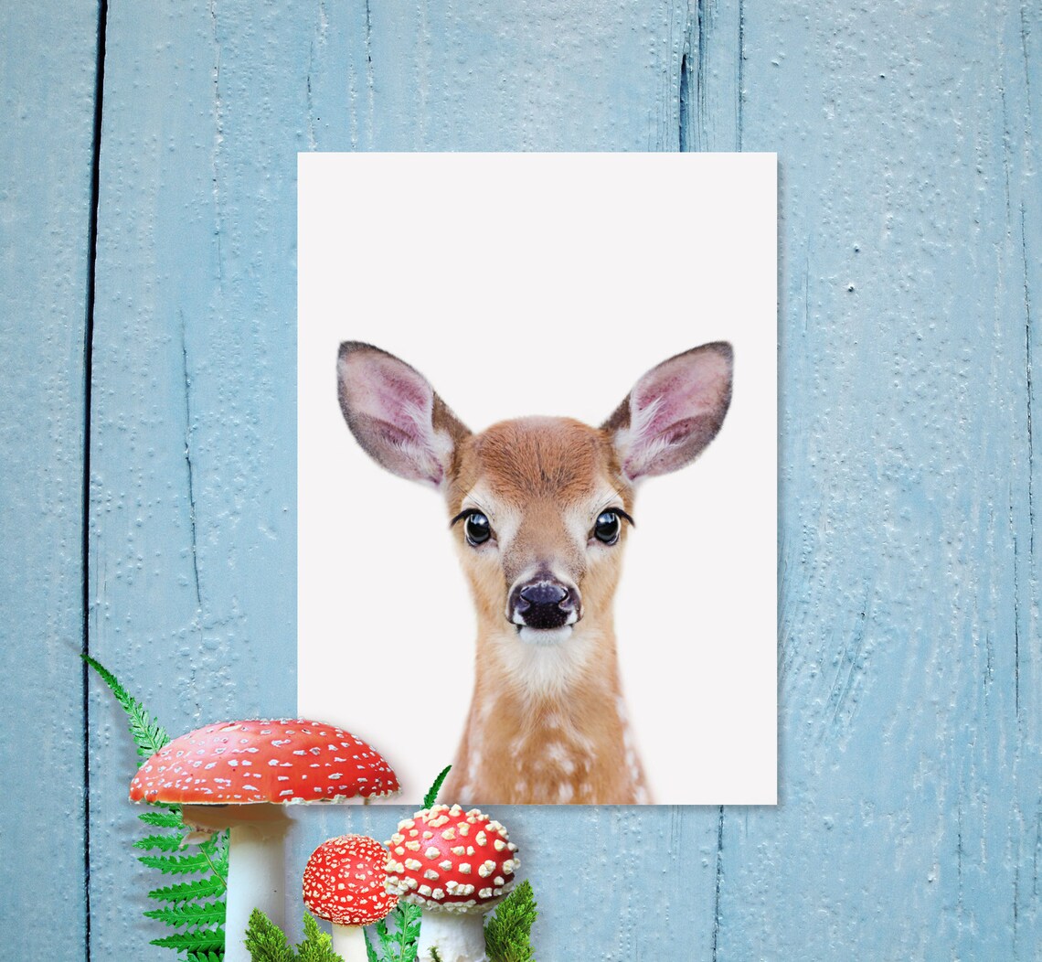 Baby Deer Print Printable Art Woodland Nursery Decor Baby - Etsy