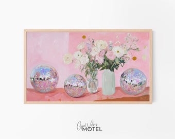 Frame TV Art Disco Ball, Maximalist Painting, Trendy Dopamine Decor, Mirror Ball Frame TV Screensaver, Digital Download